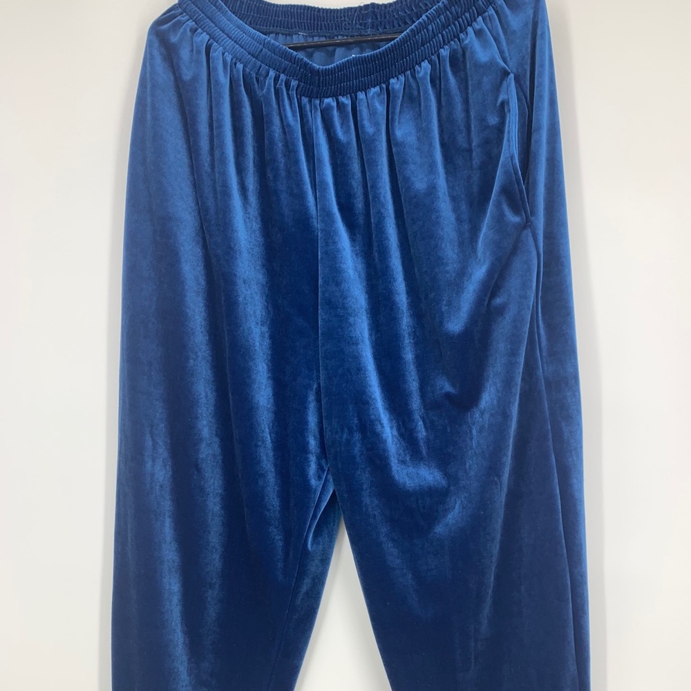 Diane Von Furstenberg blue velvet pants size XL